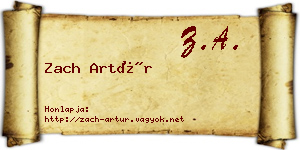 Zach Artúr névjegykártya